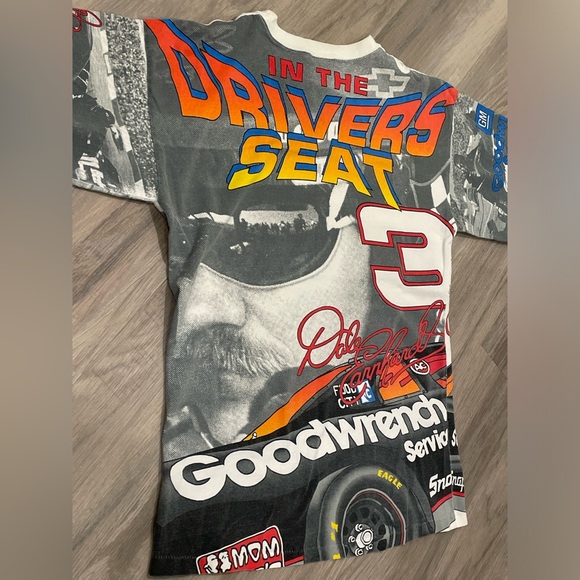 VINTAGE NASCAR ALL OVER PRINT DALE EARNHARDT 1996 TEE SHIRT MEDIUM MADE IN USA - Picture 4 of 9